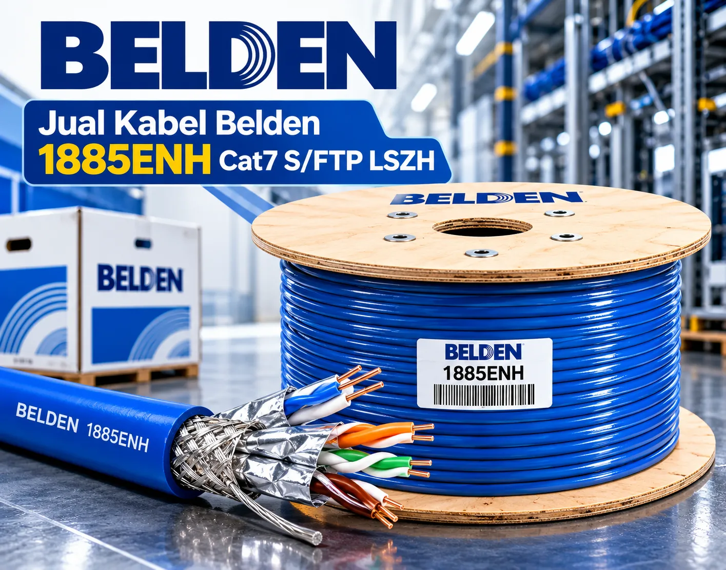 Kabel Belden 1885ENH Cat7 untuk jaringan Ethernet