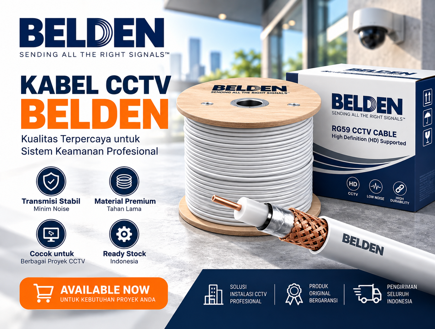 Kabel fiber optic Belden untuk jaringan backbone