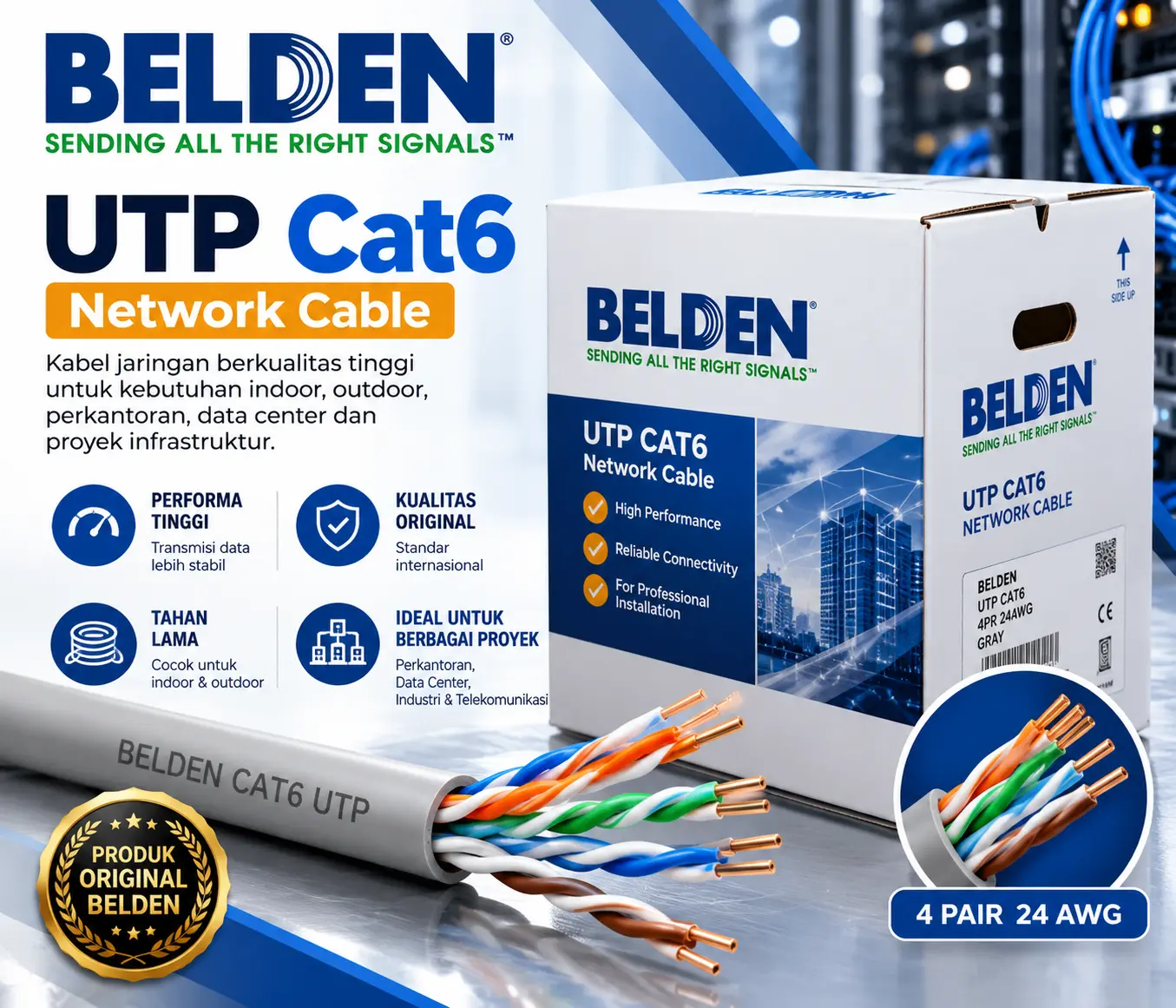 Kabel Belden CCTV untuk instalasi kamera IP dan jaringan PoE