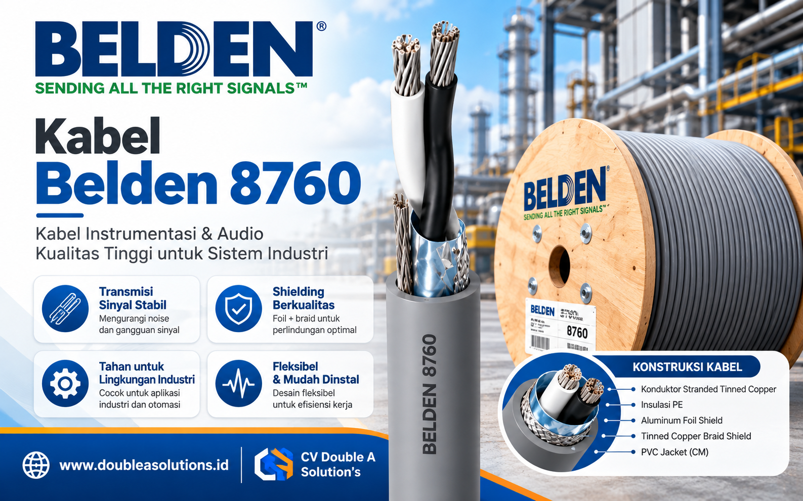 Kabel audio dan instrumentasi Belden