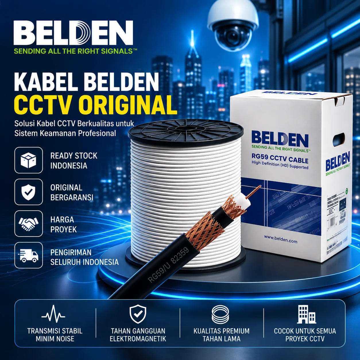 Kabel Belden untuk jaringan, CCTV dan aplikasi industri
