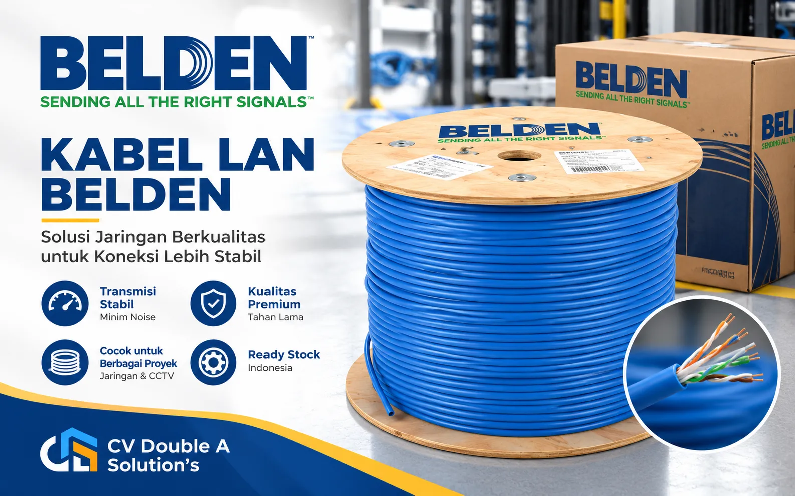 Kabel Belden Cat6 Cat6A dan Cat7 untuk jaringan