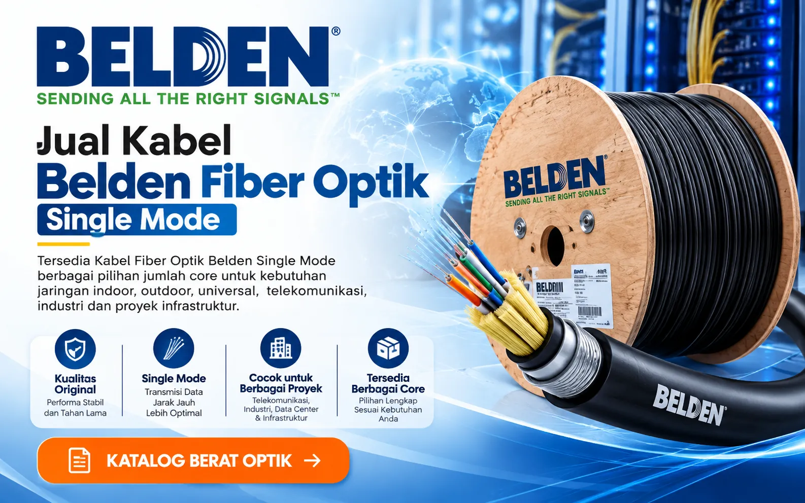 Kabel Belden Cat6A untuk jaringan Ethernet